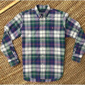 Polo Ralph Lauren Oxford Shirt (XL) Classic Fit Green Blue Red Dress Shirt